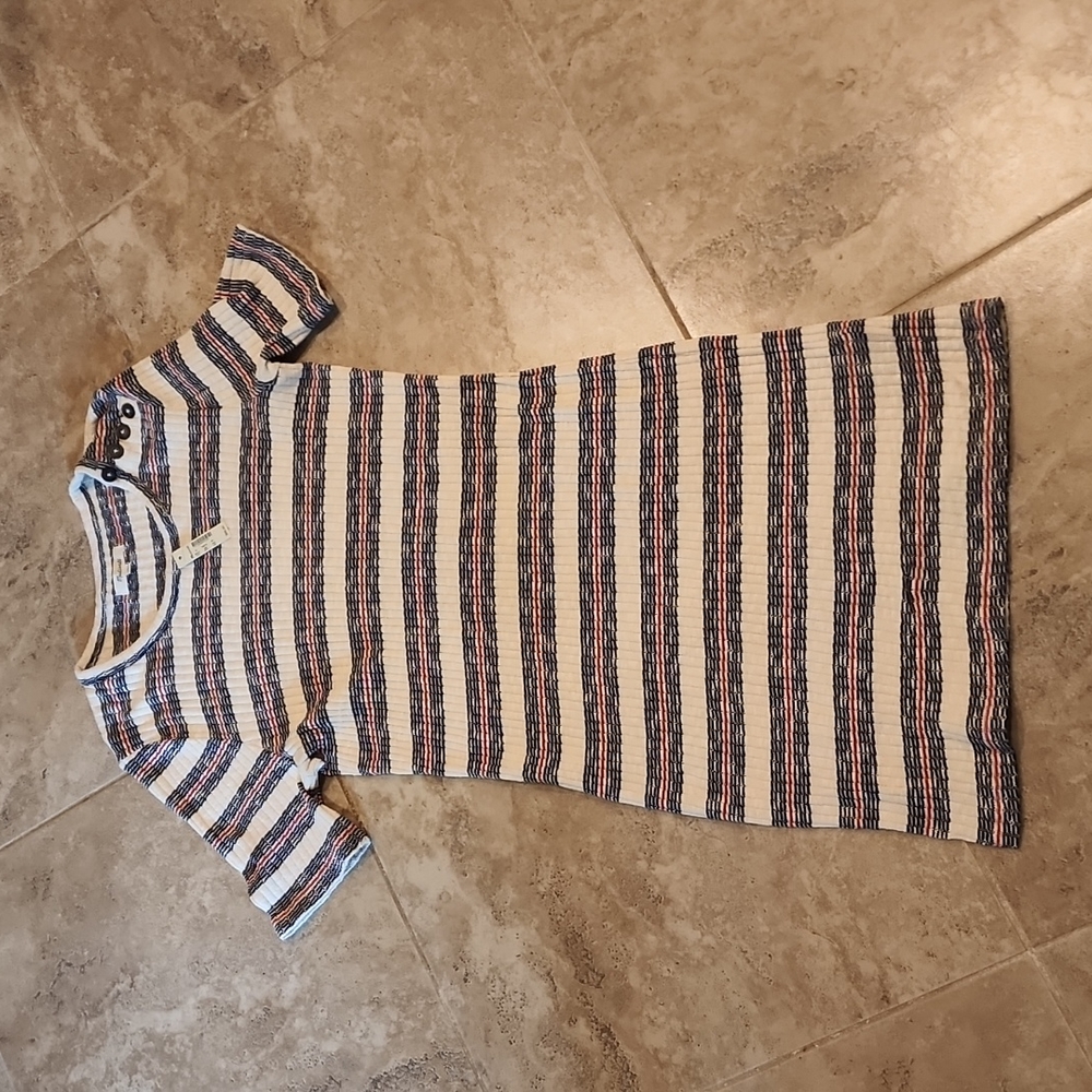 Madewell Short-Sleeve Mini Dress in Lawton Stripe size XL NWT